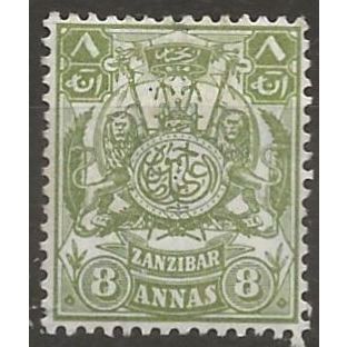 Zanzibar 1904 SG219 8a Olive-Green Mounted Mint .