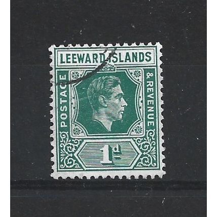LeewardIslands.SG100 1d Blue-Green.Fine Used.Nov24c