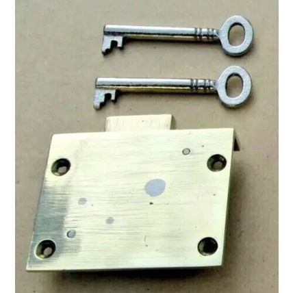Old Antique Drawer Lock Chubb 4 Lever Has 2 Working Keys Victorian QUALITY LOCK