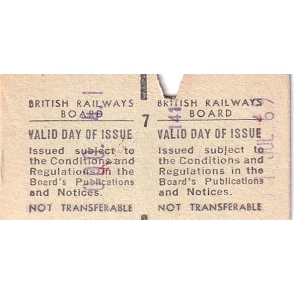 VICTORIA - COULSDON KENLEY SMITHAM 1969 British Railways Board Ticket 7959