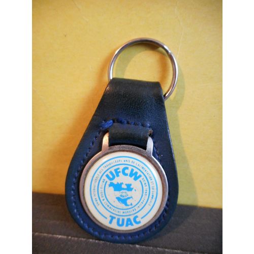 UFCW,United Food and Commercial Workers Union Vintage Leather Keychain