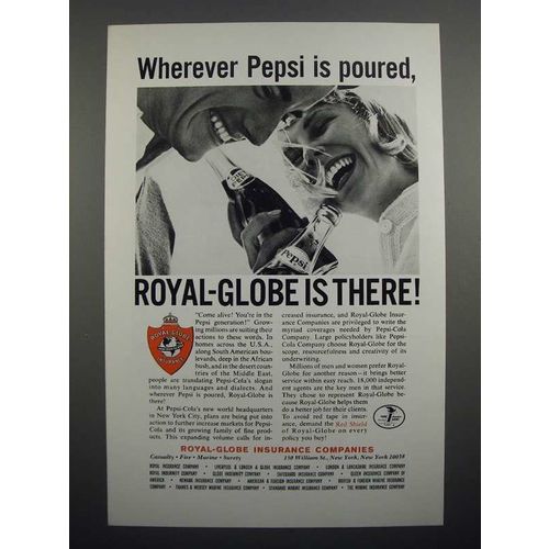 1965 Royal-Globe Insurance Ad - Wherever Pepsi Poured