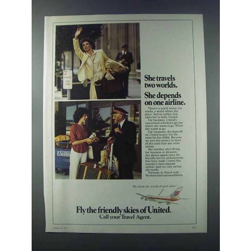 1981 United Airlines Ad - She Travels Two Worlds