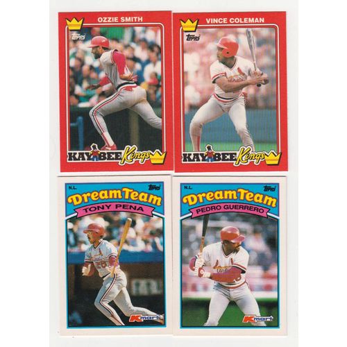 FOUR 1989 1990 Kaybee & Kmart Cardinals cards- 7 Coleman 29 Ozzie Smith 30, 33