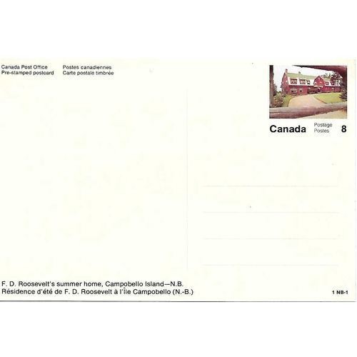 Canada #VC 48 Set 1-NB-1 Postal Card MINT Campobello Island-N.B.