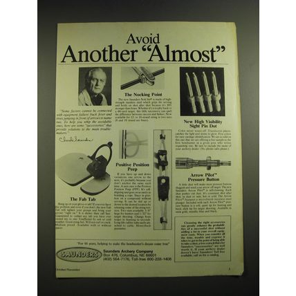 1985 Saunders Archery Ad - Avoid another almost