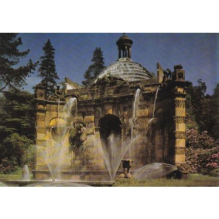Chatsworth Cascade House Derbyshire Postcard unused VGC