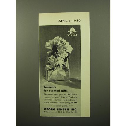 1950 Georg Jensen Easter Package Ad - Jensen's for scented gifts
