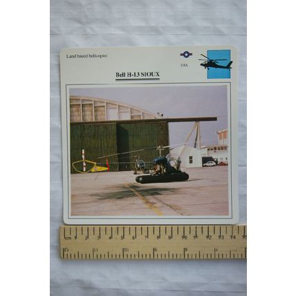 Bell H-13 Sioux - USA - Land Based Helicopter - Collectors Club Card
