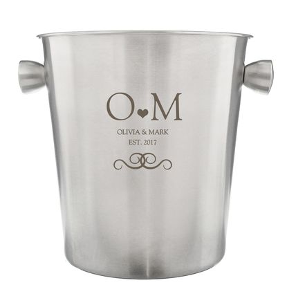 Ice Bucket Stainless Steel personalised couples dad mum father anniversary