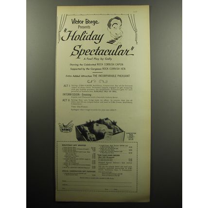 1957 Vibo Farms Advertisement - Victor Borge presents holiday spectacular