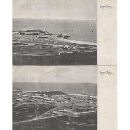 George Town South Ascension Island Saint Helena 2x Antique Postcard s