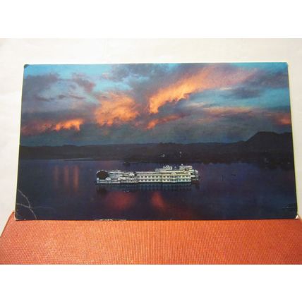 THE LAKE PALACE, UDAIPUR, INDIA used large postcard 1989? pm =