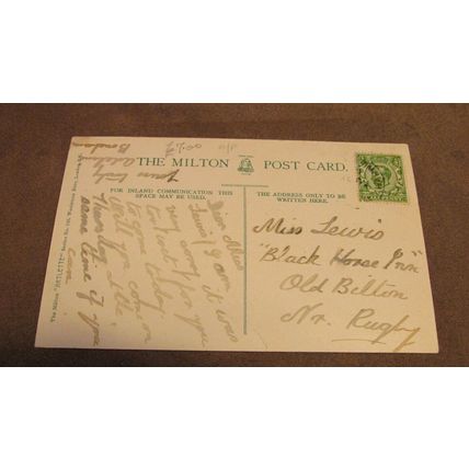 Early Milton postcard - Midland Railway Station, Leicester - Train interest