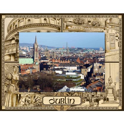 Dublin Ireland Laser Engraved Wood Picture Frame Landscape (5 x 7)