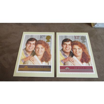 1986 GB First Day Cover PHQ Postcards - Sarah Ferguson & Andrew Royal Wedding