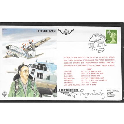 GB 1979 COVER RAF LEO SULLIVAN HERCULES LOCKHEED SIGNED BACK STAMP GREENHAM COMM