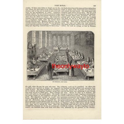 Port Royal, Refectory, Des-Champs Abbey, France, Book Illustration (Print), 1875