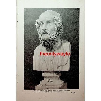 Bust Of Homer From Herculaneum, Book Illustration, c1907