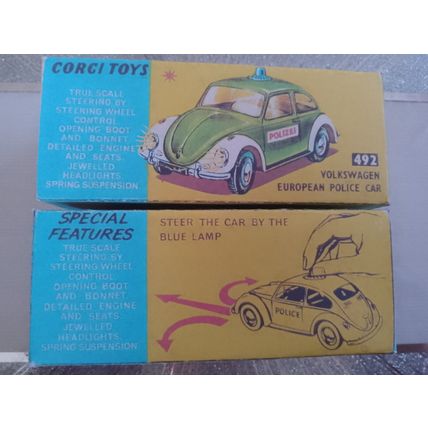 Corgi 492 VW European Police Car Reproduction /Replica Box