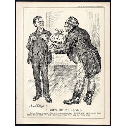 CHARITY BEGINS ABROAD 1934 John Bernard Partridge PUNCH CARTOON PAGE