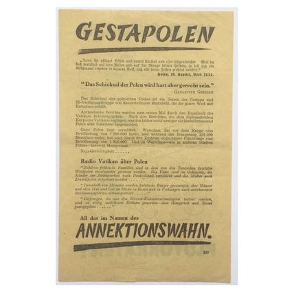 WW2 British Air Drop Leaflet. - Code EH.333. - 1940. - Volkswagen Beetle.