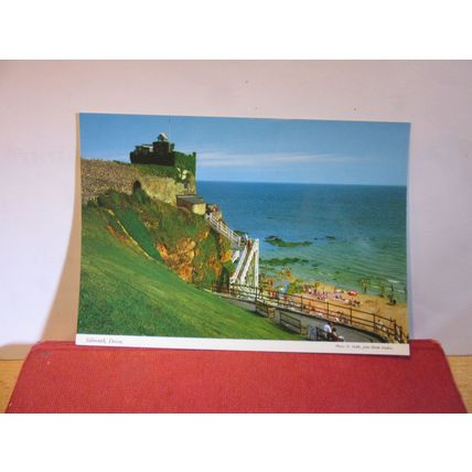 JACOB'S LADDER & CASTLE, SIDMOUTH, Devon. unused postcard by John Hinde =