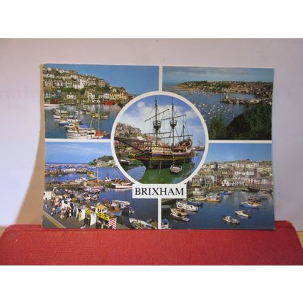 multiview, BRIXHAM, DEVON used postcard by John Hinde 1992 pm =