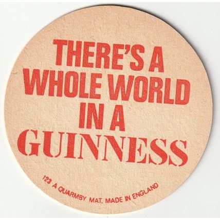 BEER MAT - GUINNESS (DUBLIN) - WHOLE WORLD IN GUINNESS - (Cat No 0212) - (1969)