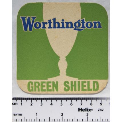 vintage Beer Mat - Worthington Green Shield