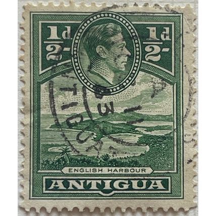 Antigua KGVI 1938 ½d Green English Harbour Used SG 98 Sc 84 stamp king postage