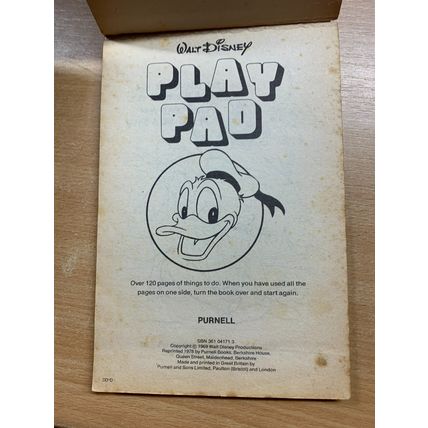 RARE* 1978 WALT DISNEY "PLAY PAD" PUZZLES ART DOT-TO-DOT VINTAGE BOOK (P3)
