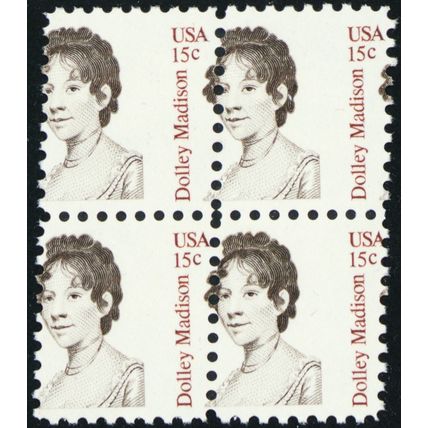 1822, MNH 15¢ Large Misperfed Shift Freaky Error Block of Four * Stuart Katz