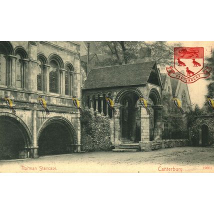 Norman Staircase, Canterbury, 19601 Stengel, Saxony, Postcard, 1900/10s