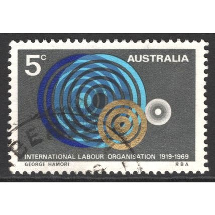 AUSTRALIA 1969: 50th ANNIVERSARY ILO - 5c USED (G2)