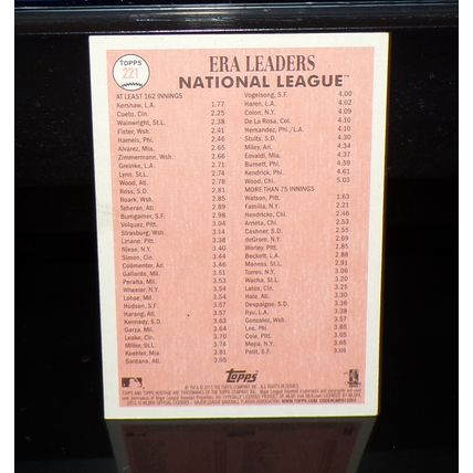 TOPPS HERITAGE 2015 KERSHAW/CUETO/WAINWRIGHT 2014 N.L. ERA LEADERS CARD #221