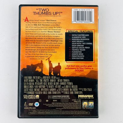 All The Pretty Horses DVD Matt Damon, Penlope Cruz