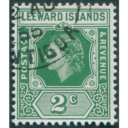 Leeward Islands 1954 2c. green SG128 used