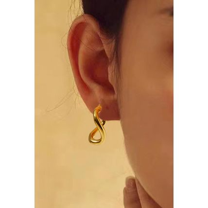 Gold Plated 3D Spiral Stainless Steel Earrings