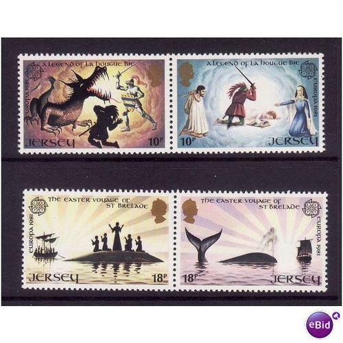 JERSEY 1981 EUROPA / FOLKLORE SG 275/278 SET 4 VALS U/M MINT