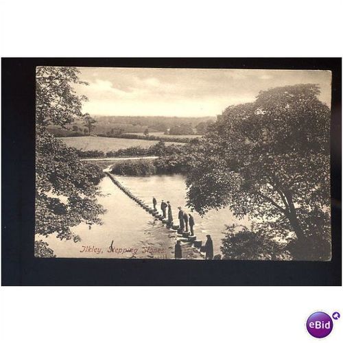 Yorkshire ILKLEY Stepping Stones Postcard by Frith (56486)