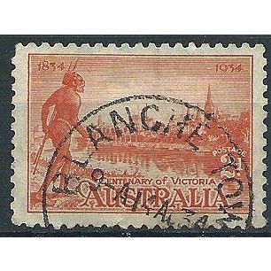 Australia 1934 SG147 2d Orange-Vermillion Centenary of Victoria Fine Used. ..