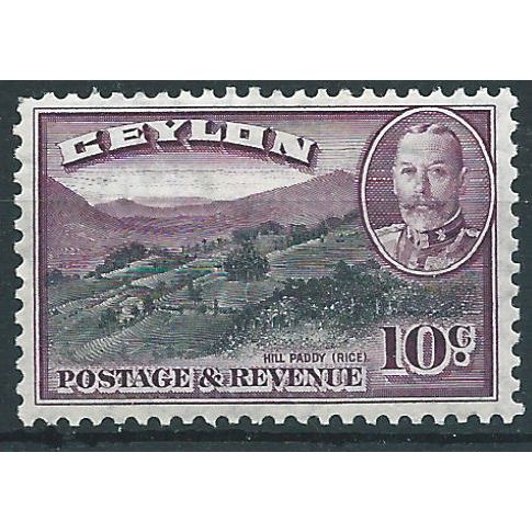 Ceylon 1935 SG372 10c Black & Purple Mounted Mint .. ..