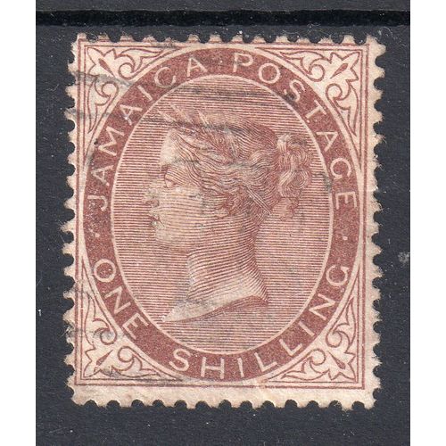 Jamaica 1860 Sg6a 1s purple-brown good- fine used(G130)