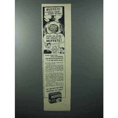 1944 Quaker Muffets Cereal Ad - Mom's An Angel