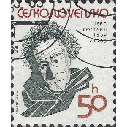 CZECHOSLOVAKIA, Jean Cocteau, 1889-1963, white 1989, 50h