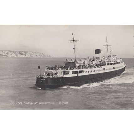 SS Cote D'Azur At Folkestone Vintage Ship Boat Postcard