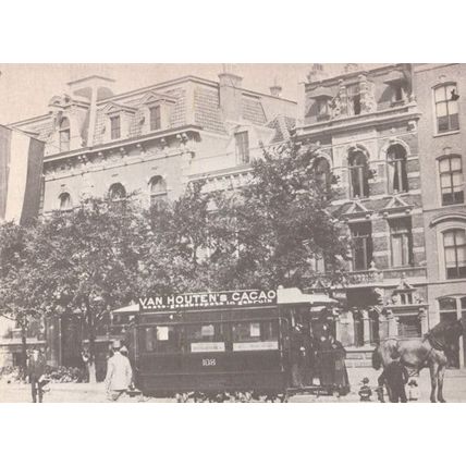 Van Houtons Cocoa Bus Tram Advertising Poster Amsterdam in 1890 Postcard