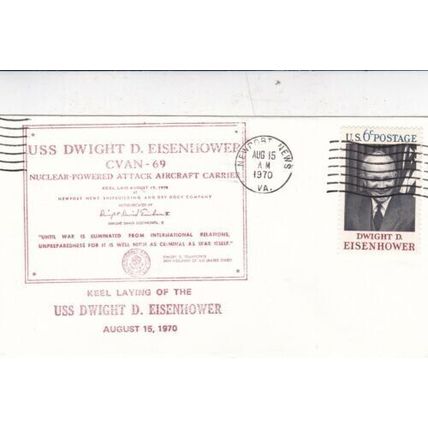 United States 1970 USS Dwight D Eisenhower FDC Newport News Cancel VGC