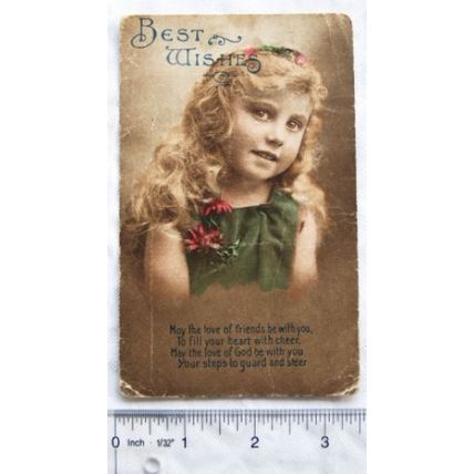 vintage Greetings postcard Best Wishes - May the Love of Friends Be With You